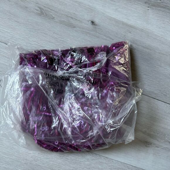 Nasty Gal Diamond Pattern Sequin Bodysuit Purple Size 10 NWT in packaging - Picture 6 of 6